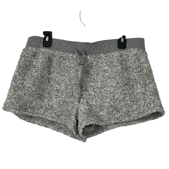 PJ Salvage Fuzzy Lounge Shorts Gray Women’s Large Cozy Sherpa Soft Sleepwear - Picture 1 of 7